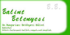 balint belenyesi business card