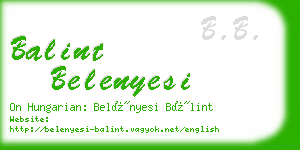 balint belenyesi business card